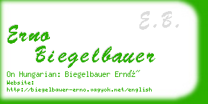 erno biegelbauer business card